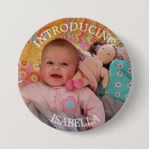 Botón de foto de bebé personalizado