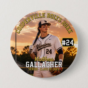 Botón de foto de béisbol personalizado