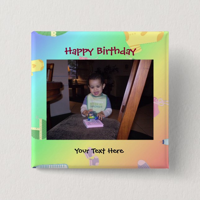 botón de foto de cumpleaños/clavija (Anverso)