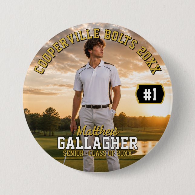 Botón de foto de golf personalizado (Anverso)