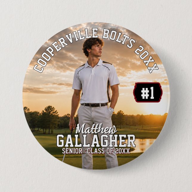Botón de foto de golf personalizado (Anverso)