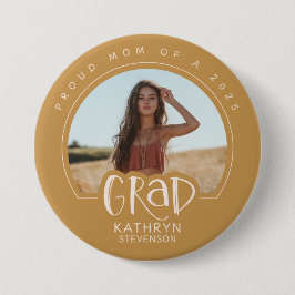 Botón de foto de graduado Gold Orud Mom 2025