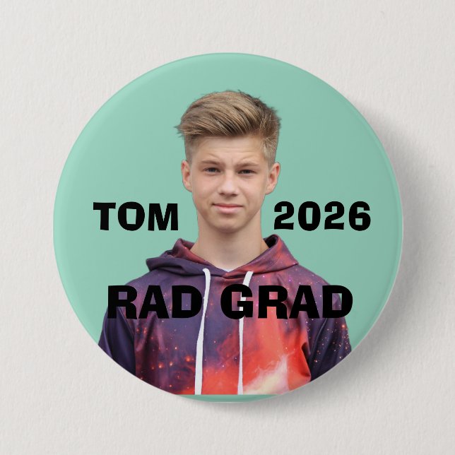 BOTÓN DE FOTO DE GRADUADO PERSONALIZADO (Anverso)