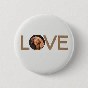 botón de foto de perro de amor personalizado