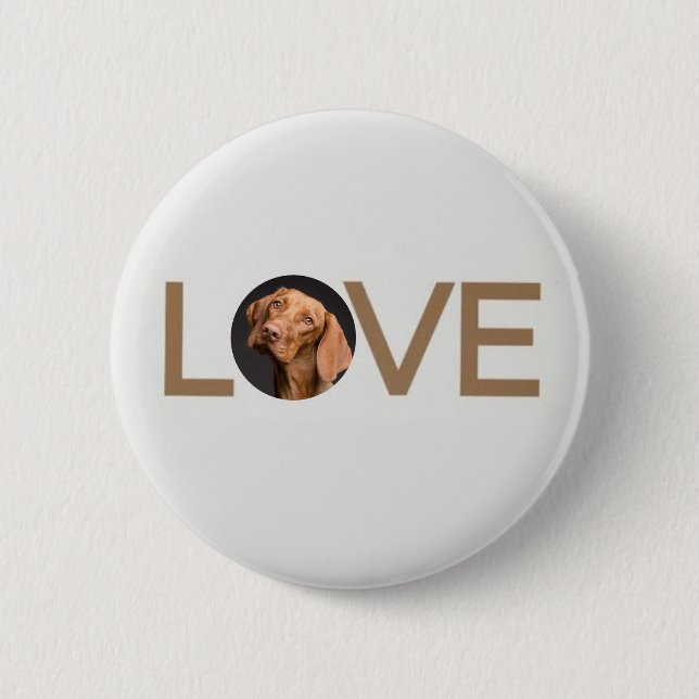 botón de foto de perro de amor personalizado (Anverso)