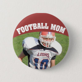 Botón de foto de Personalizado de mamá de fútbol