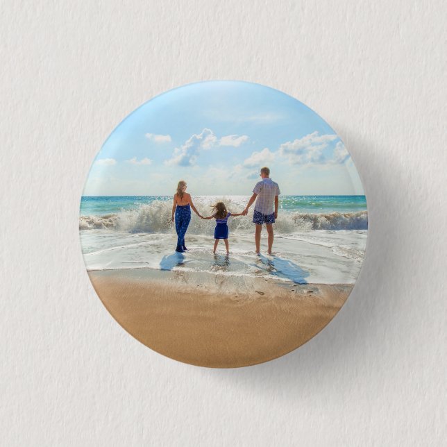 Botón de foto personalizado con tu regalo de fotos (Anverso)