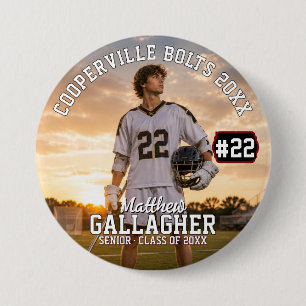 Botón de foto personalizado de lacrosse