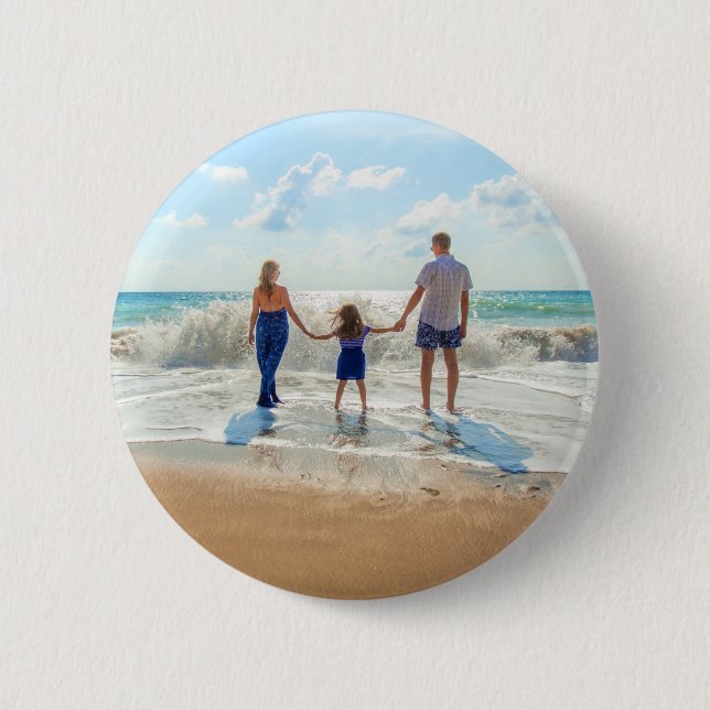 Botón de foto personalizado Tu regalo de diseño de (Anverso)