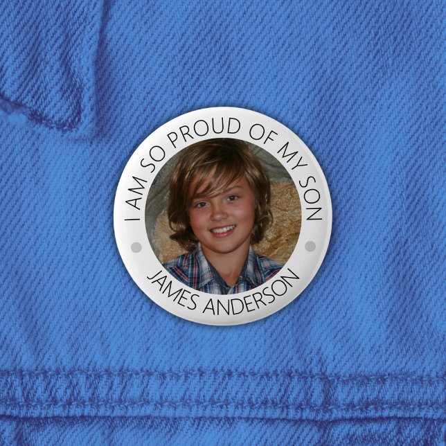 botón de foto primaria orgullosa personalizada (Personalized Proud Parent Photo Button)