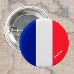 Botón de Francia, moda de Bandera Francesa patriót<br><div class="desc">Botones: Francia y Bandera Francesa - amo a mi país,  viajes,  vacaciones,  patriotas nacionales / hinchas deportivos</div>