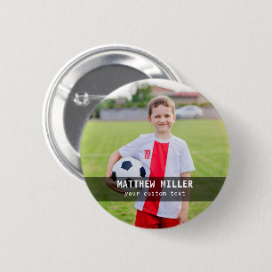 Botón de fútbol personalizado con nombre y foto