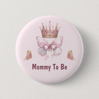 Botón de futura mamá princesita rosa