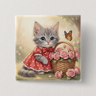 botón de gatito adorable