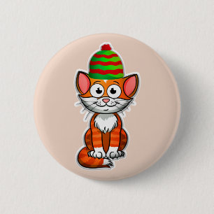 botón de gatito de navidades