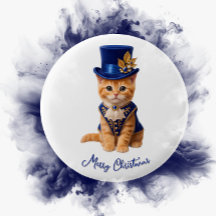 Botón de gatito Kitten de rosa azul real Feliz Nav