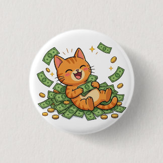 Botón de gato de dinero feliz