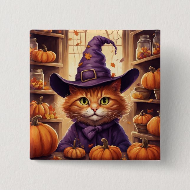 botón de gato de halloween (Anverso)