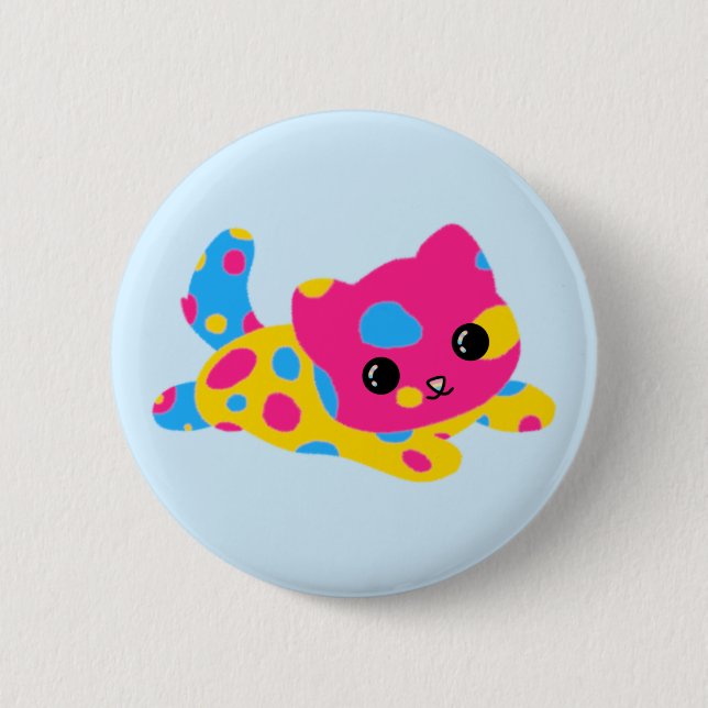 Botón de gato del orgullo pansexual (Anverso)