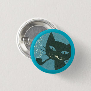 Botón de Gato Fumando en Pipa