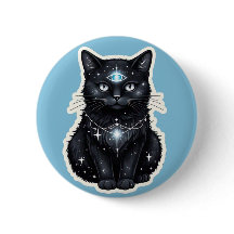 Botón de Gato Galaxia Mística - Tercer Ojo Cósmico