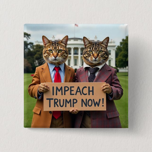 Botón de gato Impetar Trump Now (Anverso)