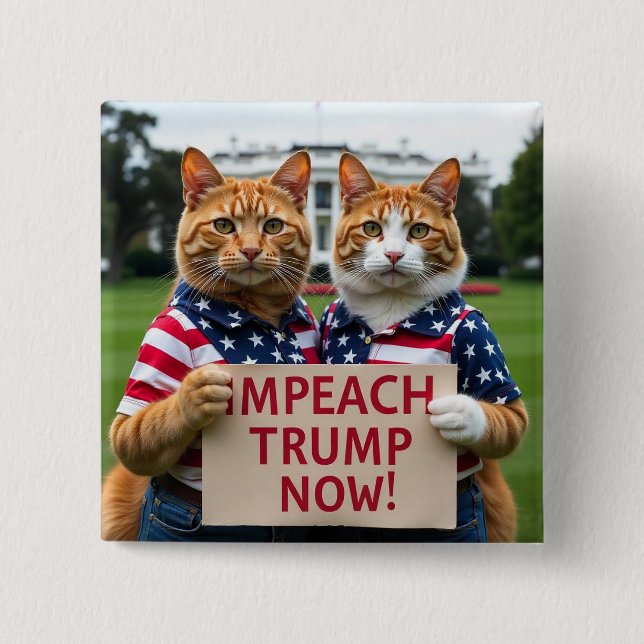 Botón de gato Impetar Trump Now (Anverso)