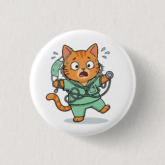 Botón de gato médico lindo