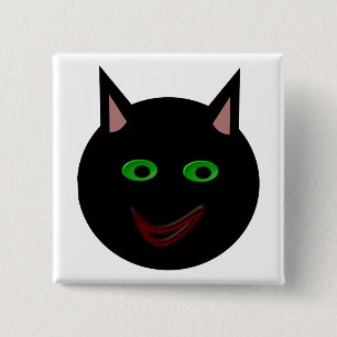 Botón de Gato Negro de Halloween