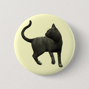 Botón de gato negro travieso