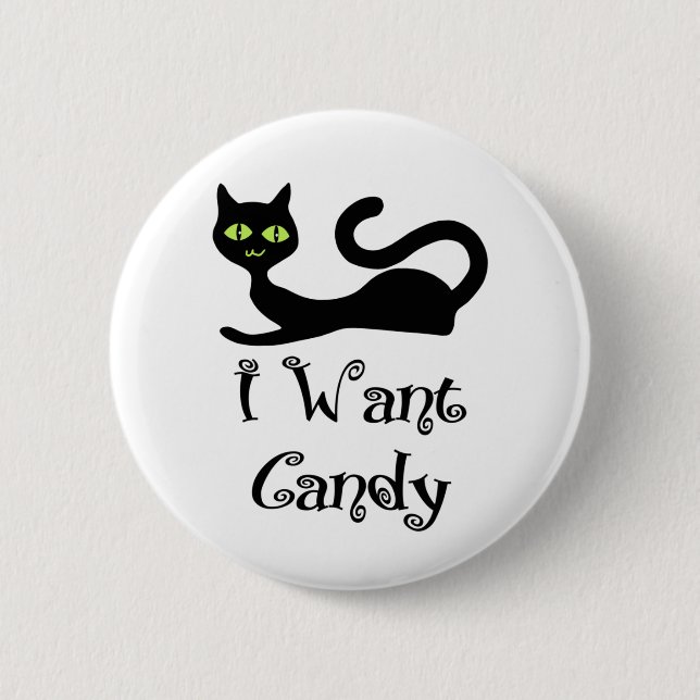 Botón de Gato Quiero Caramelo (Anverso)