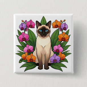 botón de gato siamés de flor exótica