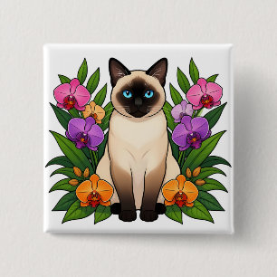 botón de gato siamés tropical