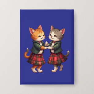 Botón de gatos naranjas bailando Ceilidh escocés