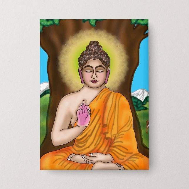Botón de Gautam Buddha (Anverso)