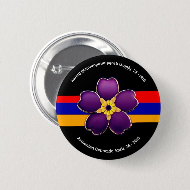Botón de genocidio armenio (Anverso y reverso)