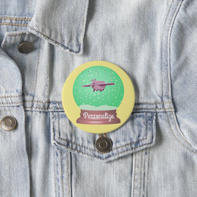 Botón de globo de nieve de cerdo volador (In situ)