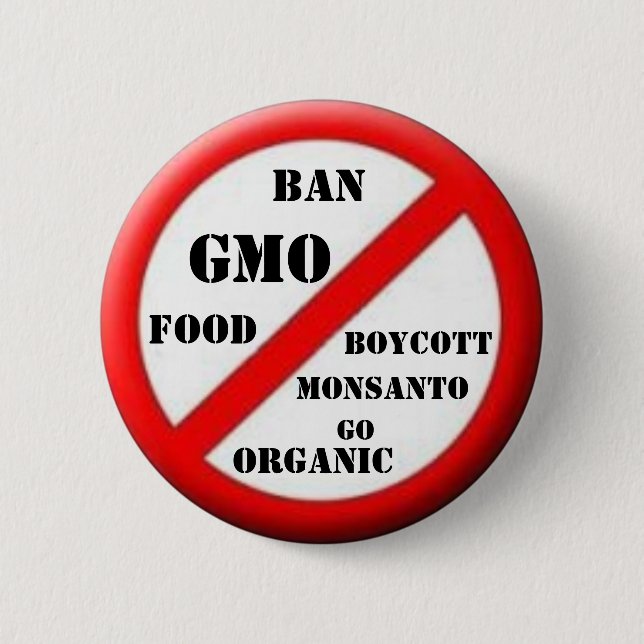 Botón de GMO de la prohibición (Anverso)