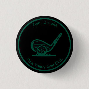 Botón de golf Personalizado negro y verde
