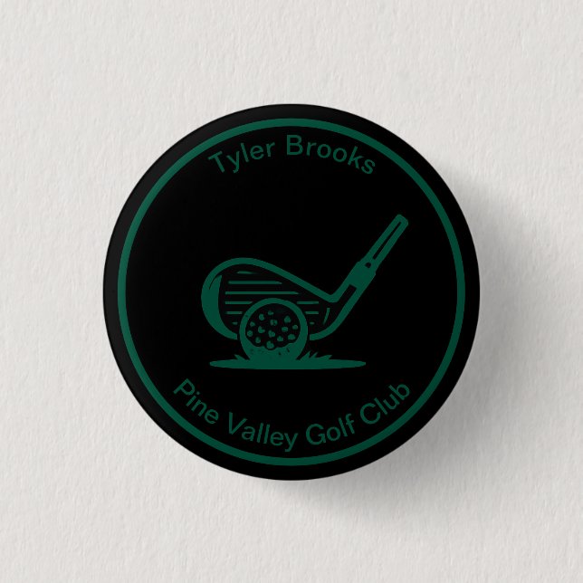 Botón de golf Personalizado negro y verde (Anverso)