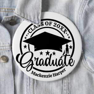 Botón de graduación con nombre personalizado