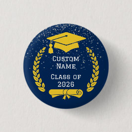 Botón de graduación de la clase de 2026 azul oscur