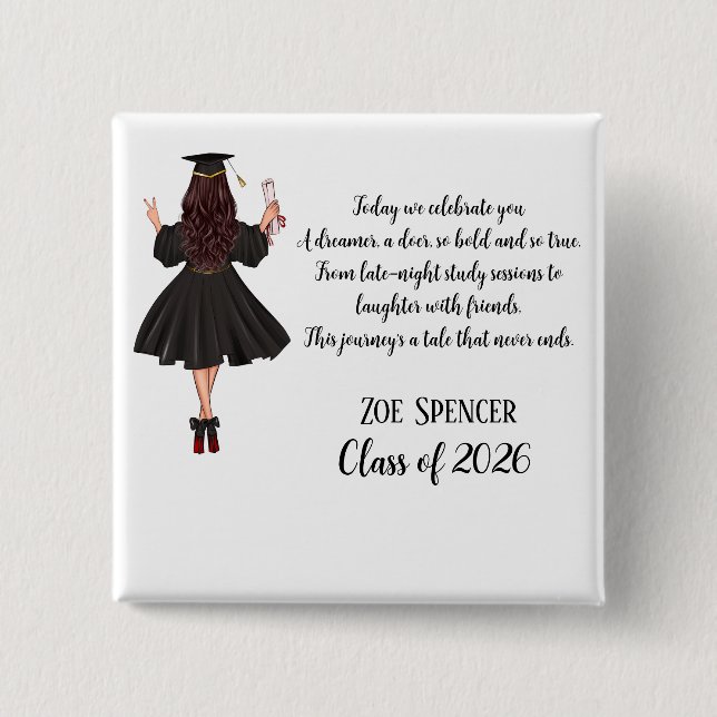 Botón de graduación personalizado (Anverso)