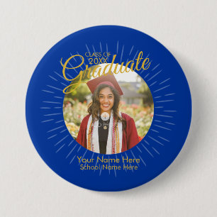 Botón de graduado estrella 2026 (azul)