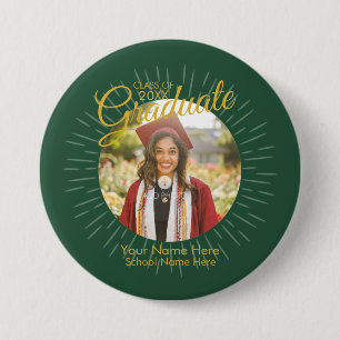 Botón de graduado estrella 2026 (verde)