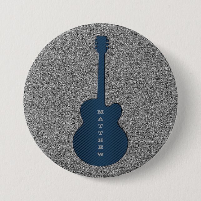 Botón de guitarra a rayas, azul oscuro (Anverso)