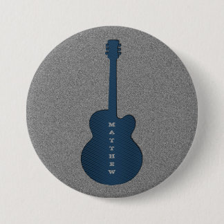 Botón de guitarra a rayas, azul oscuro