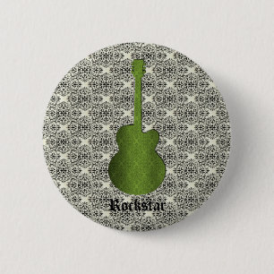 Botón de guitarra de Damask de Rockstar, verde oli