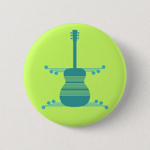 Botón de guitarra retro, Verde azulado