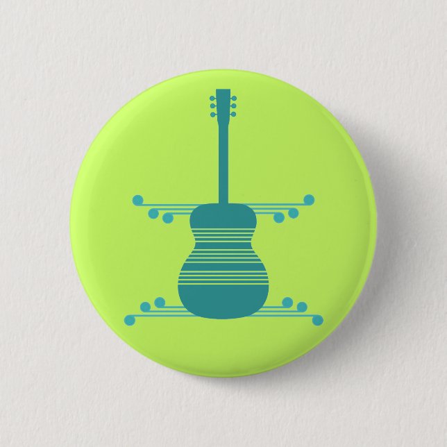 Botón de guitarra retro, Verde azulado (Anverso)
